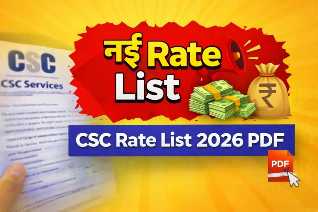 up csc rate list 2026 pdf download new csc charges list
